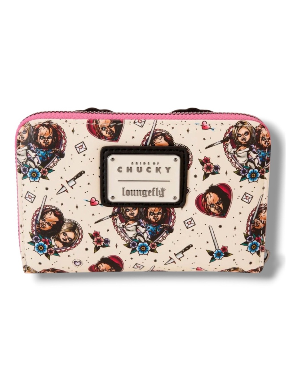 Loungefly Chucky and Tiffany Bride of Chucky Heart Zip Wallet - NWT